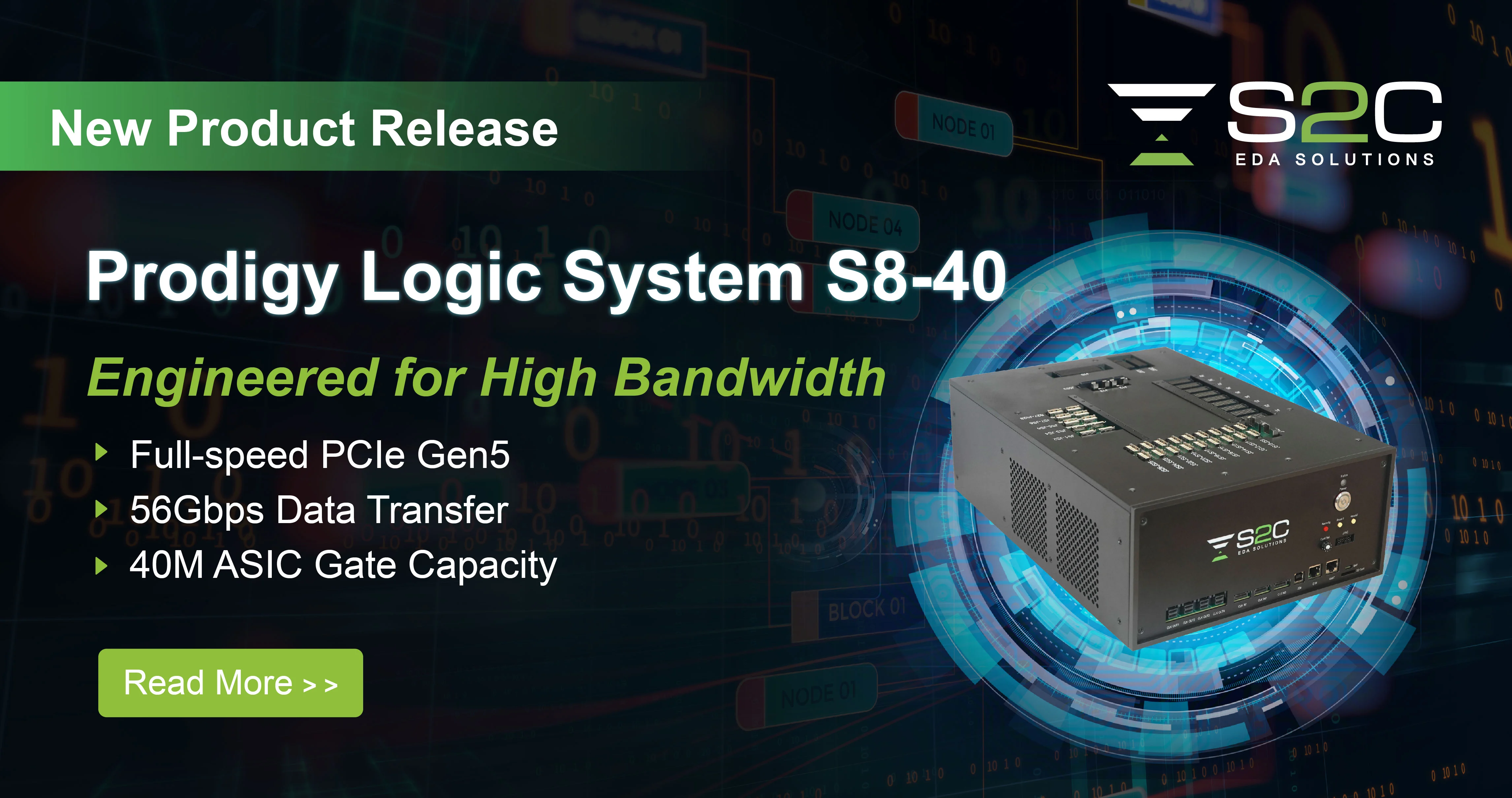 S2C's PCIe Gen5-Enabled S8-40 Prototyping System, Accelerating AI Design with High Performance